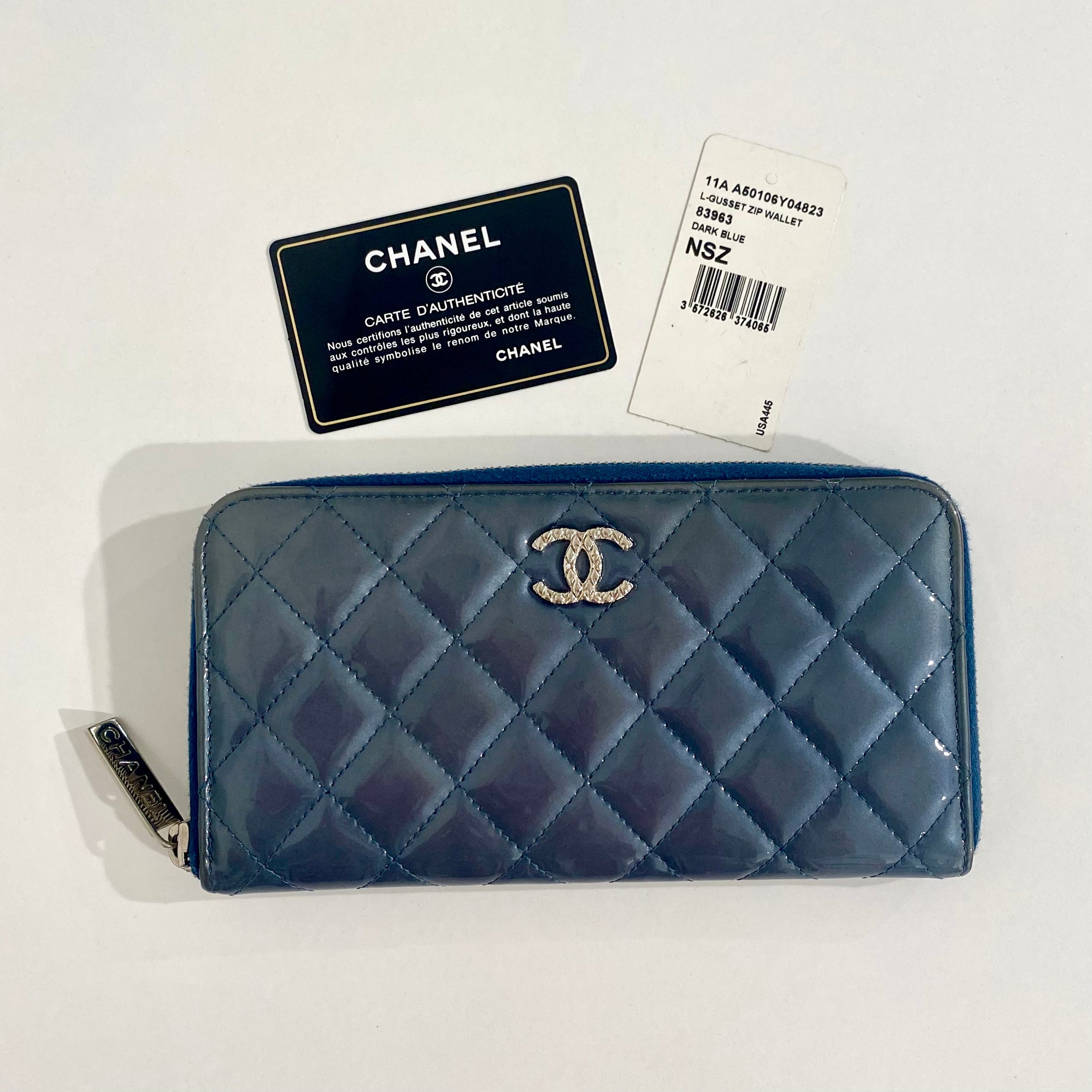 Chanel Blue Patent Wallet