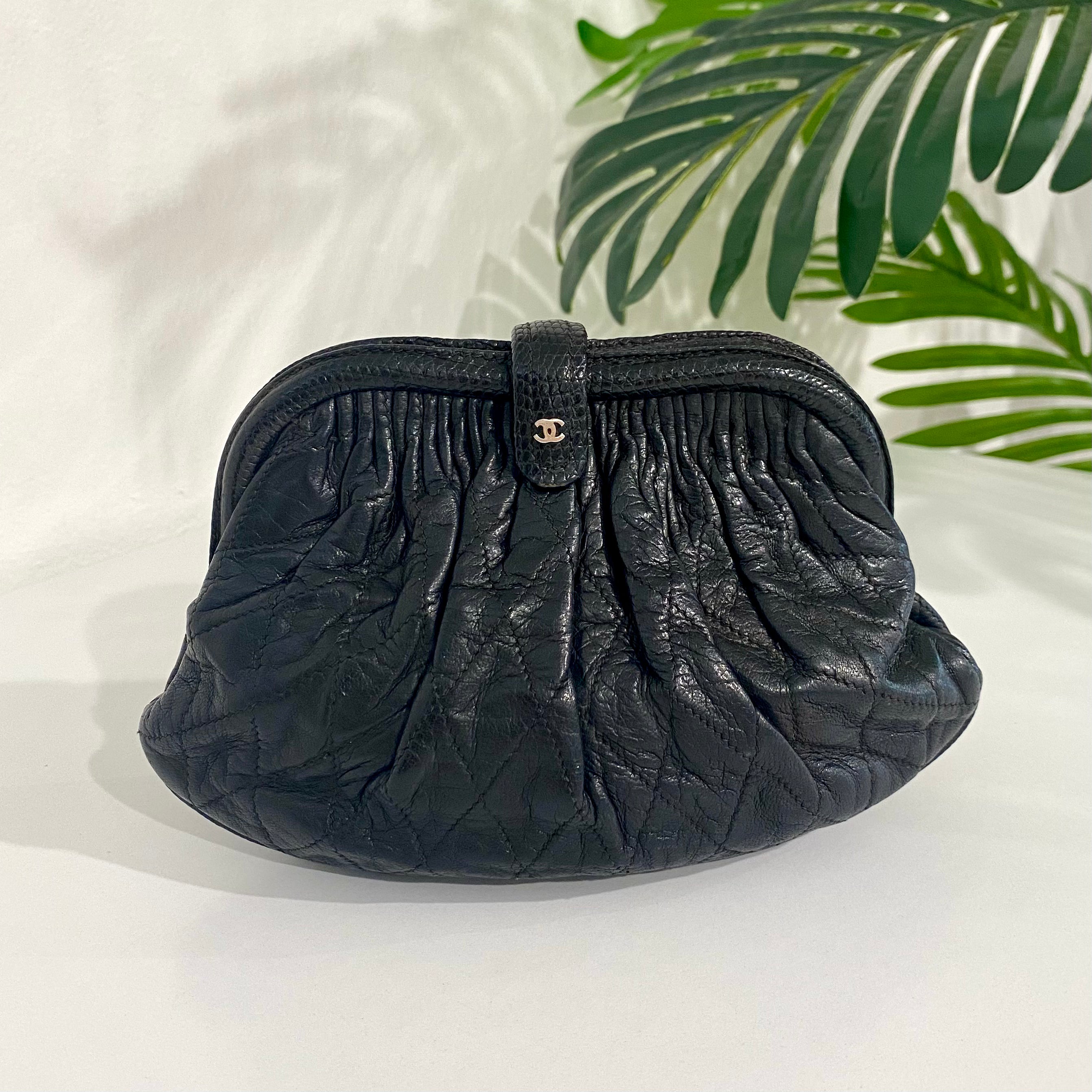 Chanel Vintage Black Leather Bag