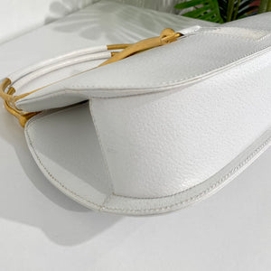 Gucci White Horsebit Handle Bag