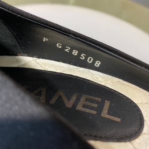 Chanel Black Satin Heels