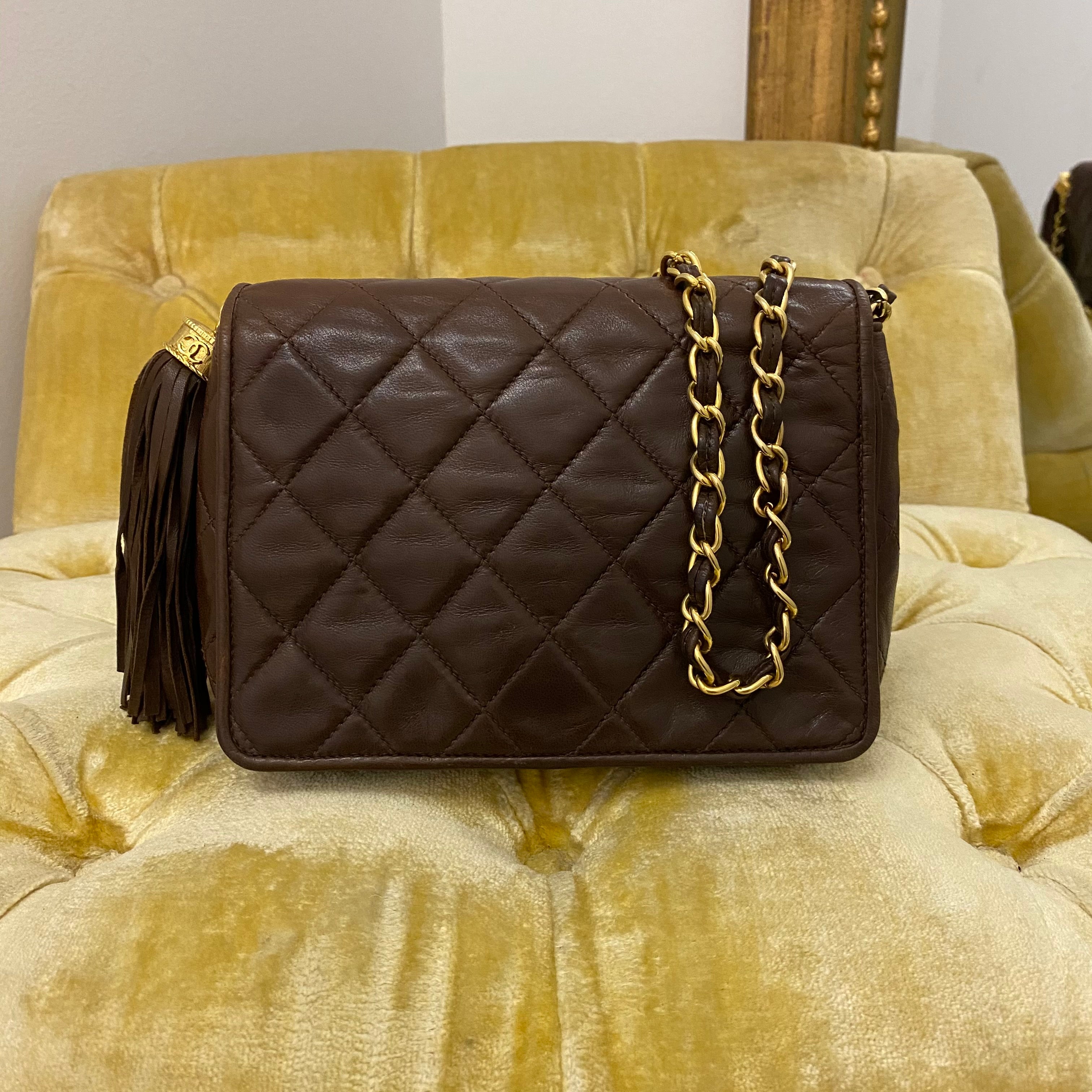 Chanel Black Lambskin Large CC Tassel Hobo Bag Gold Hardware, 1996-1997