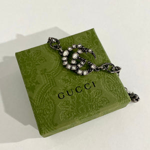 Gucci Crystal & Silver GG Bracelet