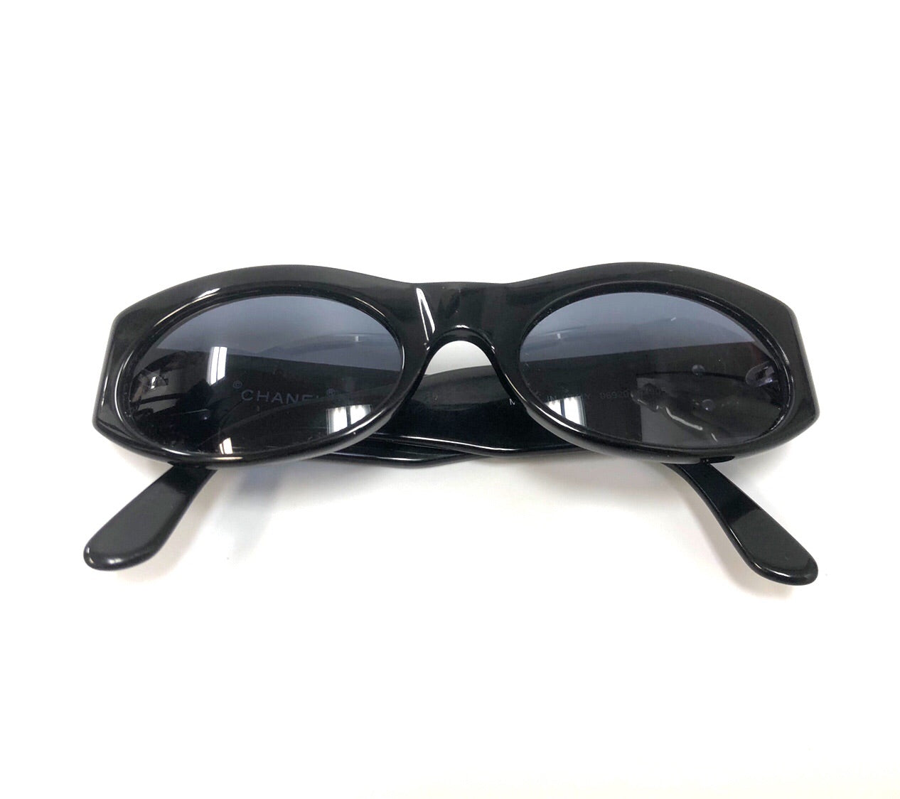Chanel Vintage Black Small Frame Sunglasses