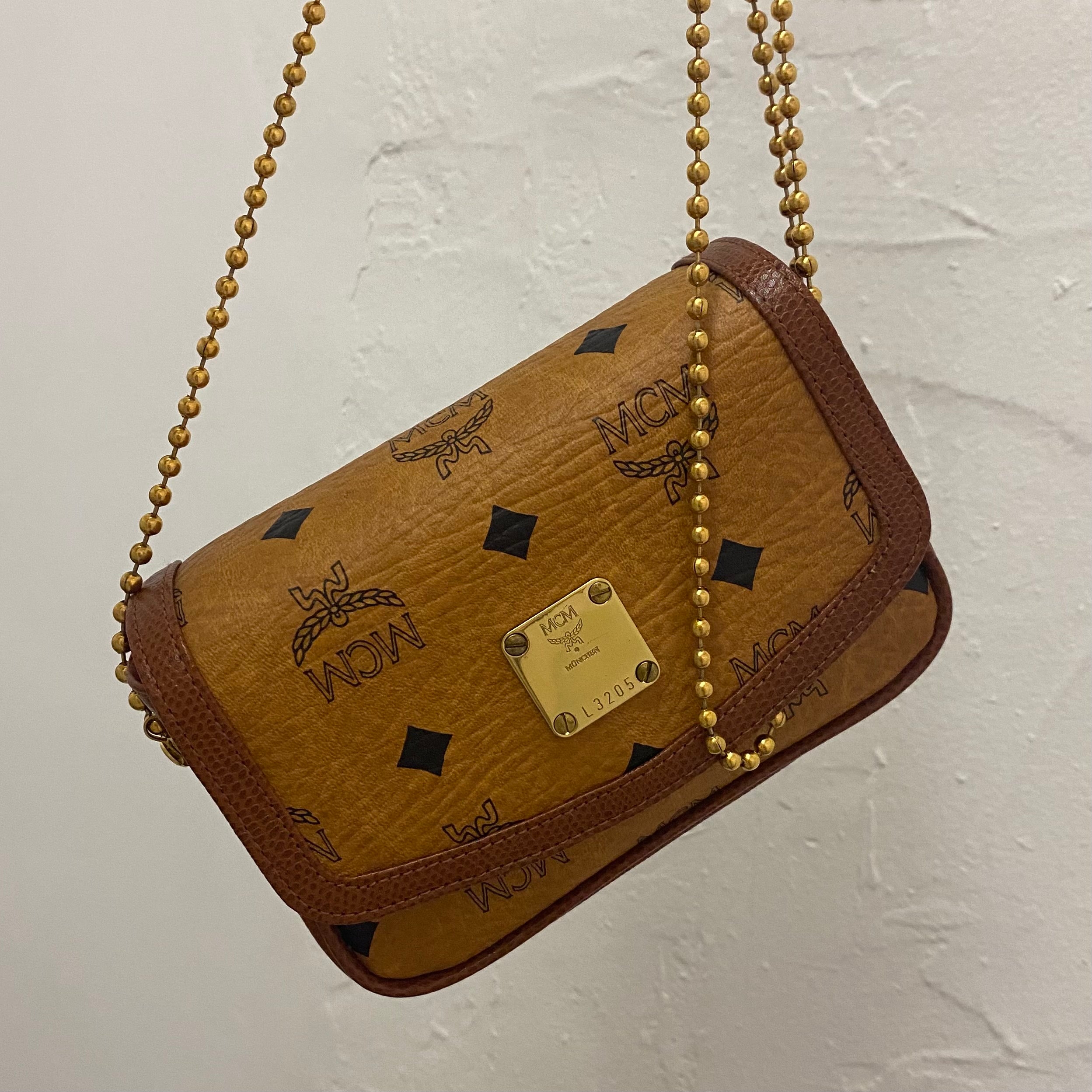 Mcm (cognac Mini Anna Visetos Canvas Crossbody Bag) – Vip Clothing