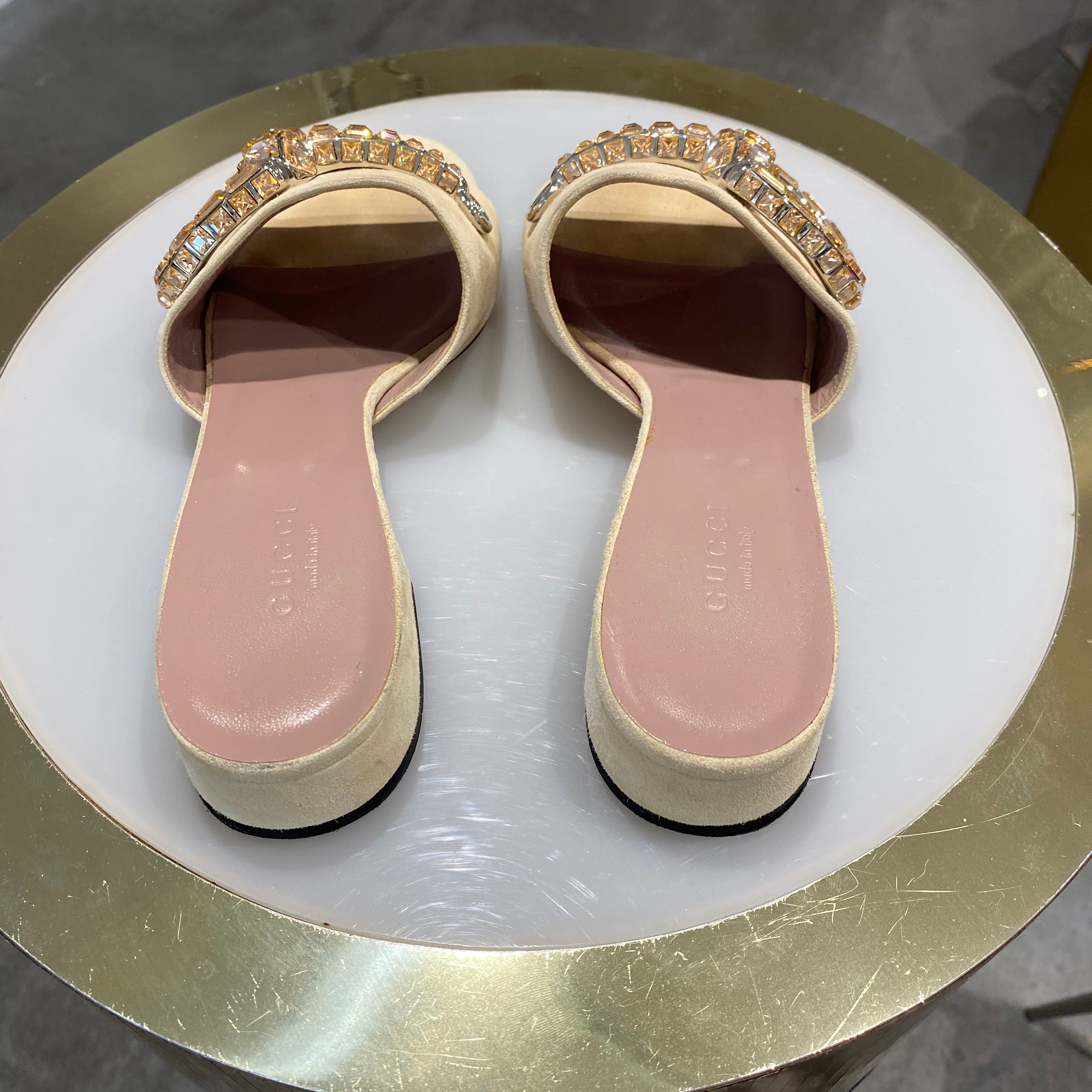 Gucci Crystal Maxime Slide Sandals