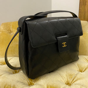 Extremely Rare Chanel Lambskin Double Turnlock Shoulder Bag – SFN