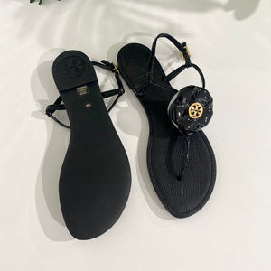 Tory Burch Black Shelby Flower Sandals Dina C s Fab and Funky