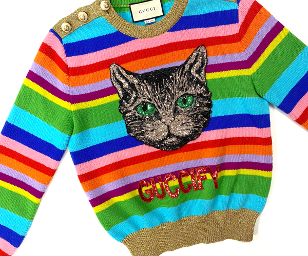 Gucci rainbow cat sweater outlet