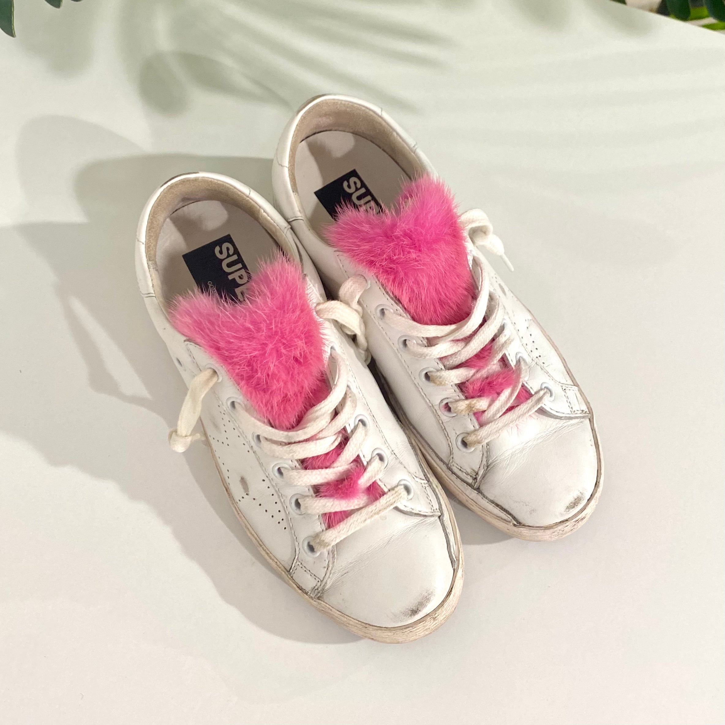 Golden Goose Pink Fur White Sneakers Dina C s Fab and Funky
