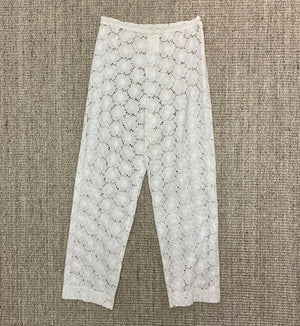 Chanel Vintage White Guipure Lace Pants