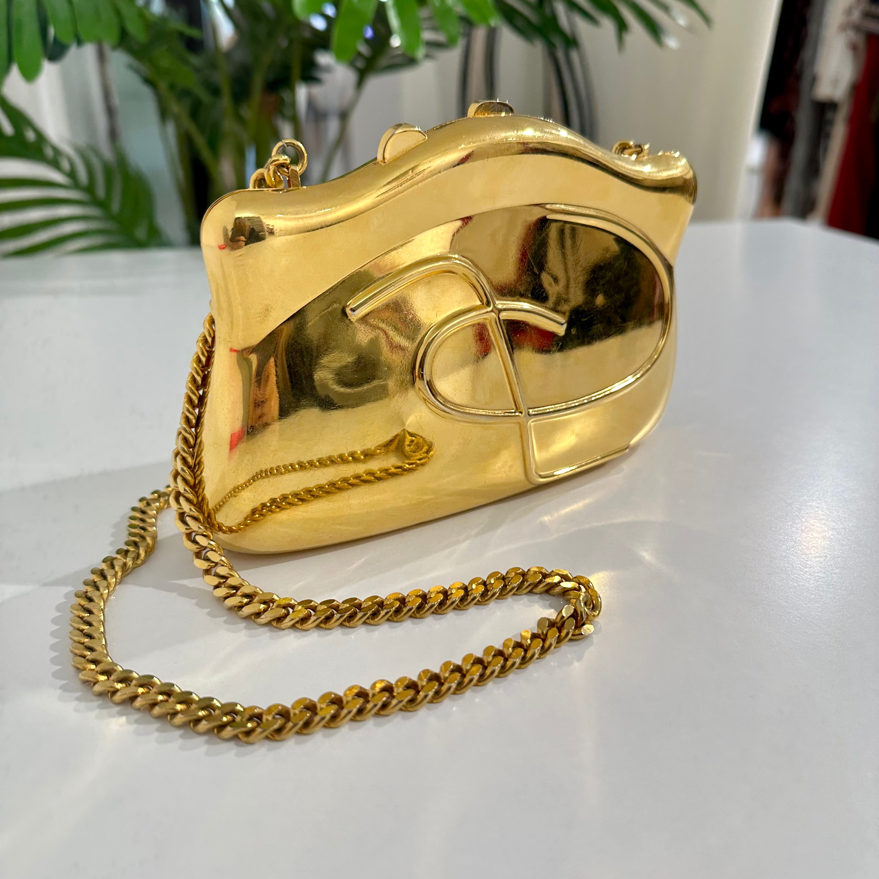 Vintage Gold Metal Clutch