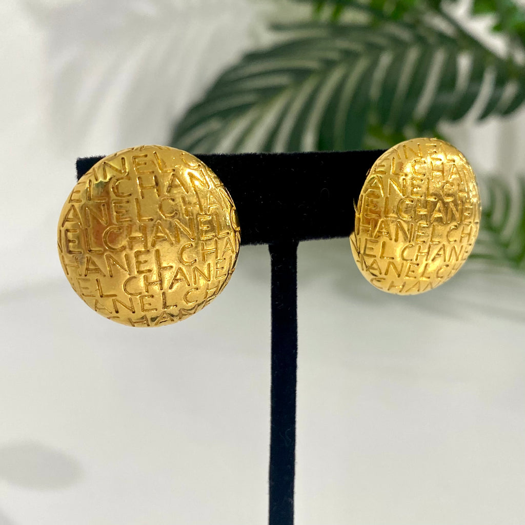 gold chanel hoop earrings