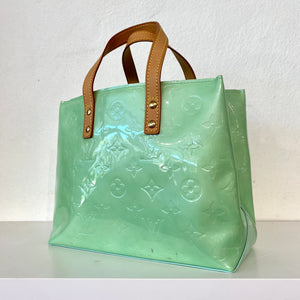 Louis Vuitton Varnished Leather Monogram Tote Bag Light Green