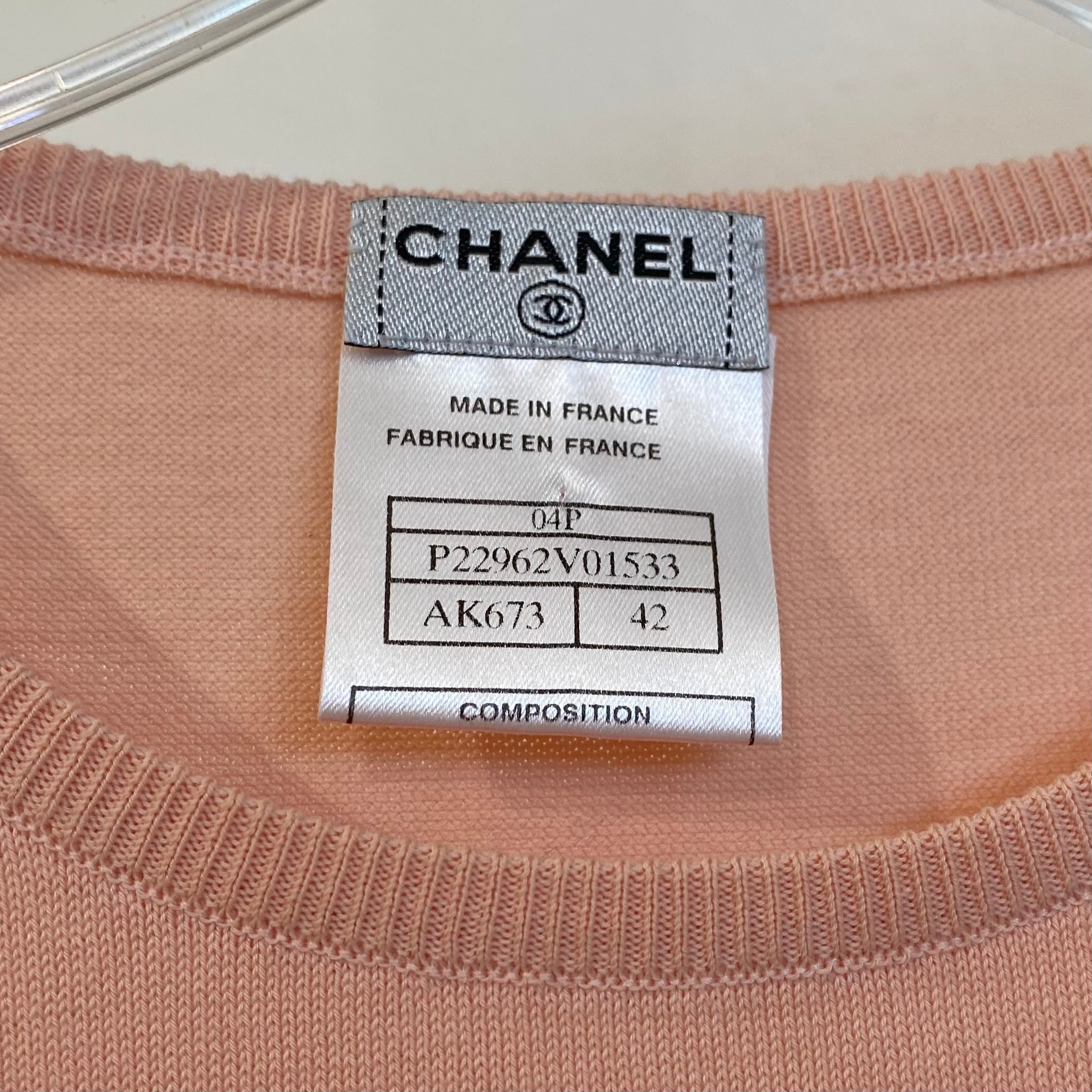 Chanel Peach Knit Top