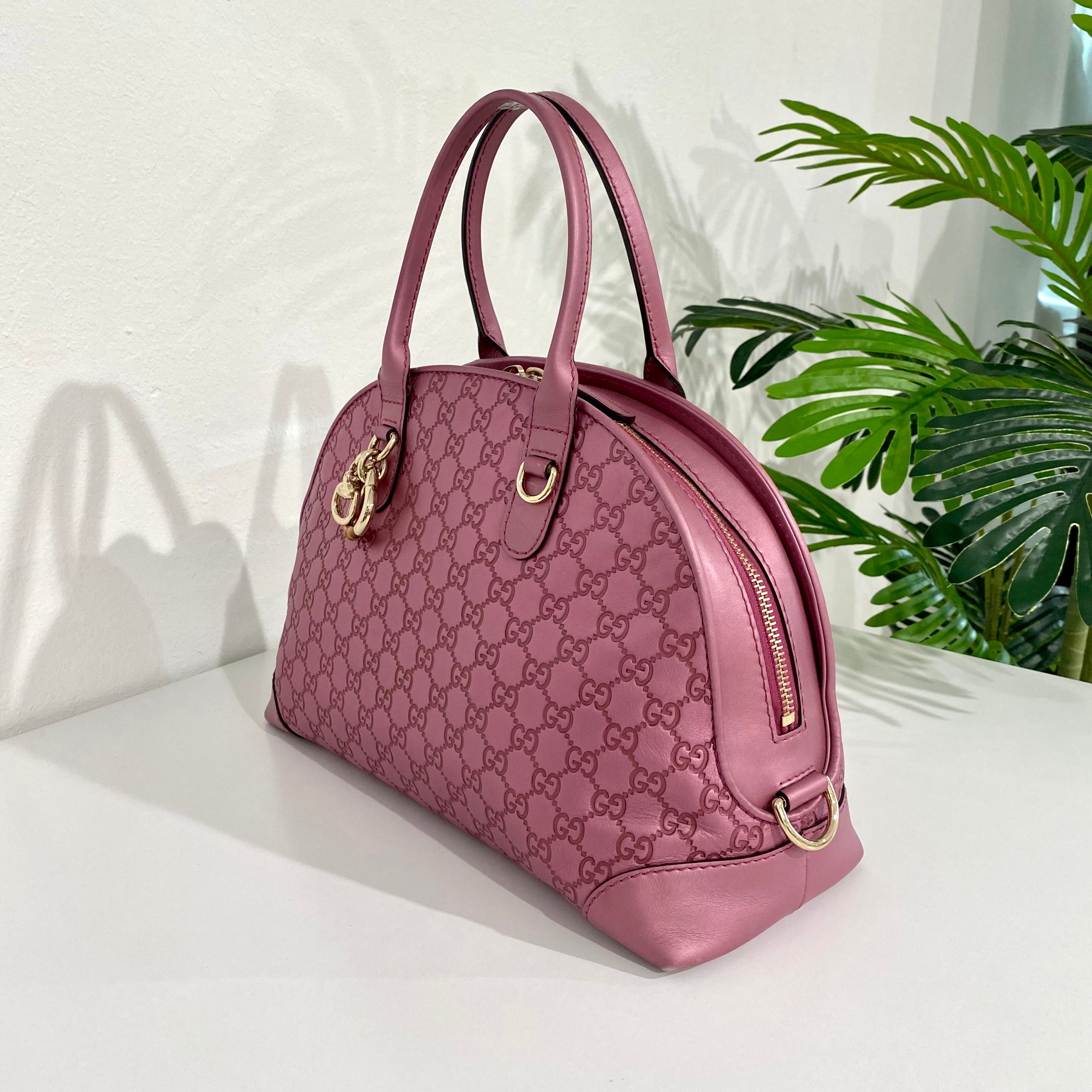 Gucci Bree Guccissima Leather Top Handle Bag Pink