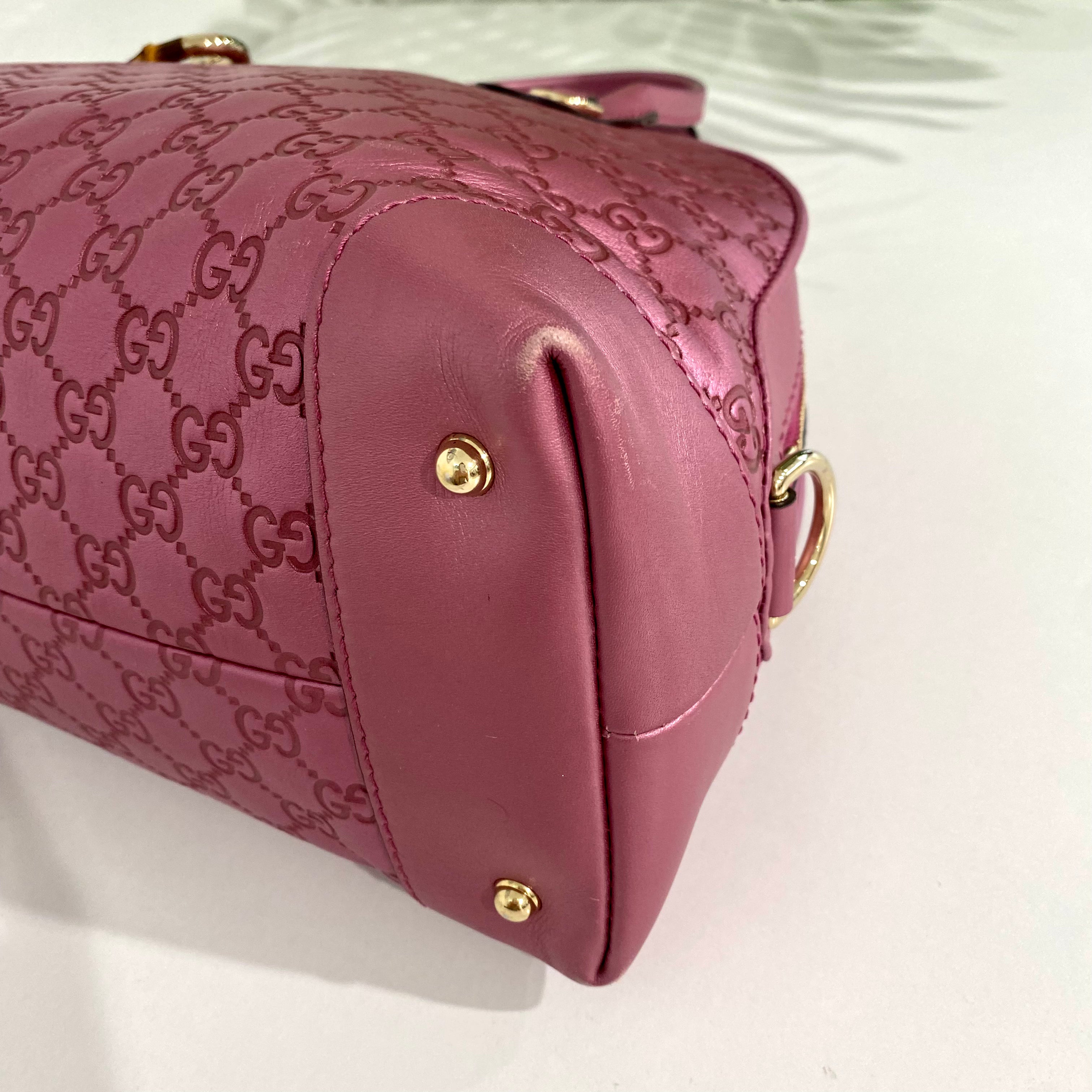 Gucci Signature Leather Tote in Pink