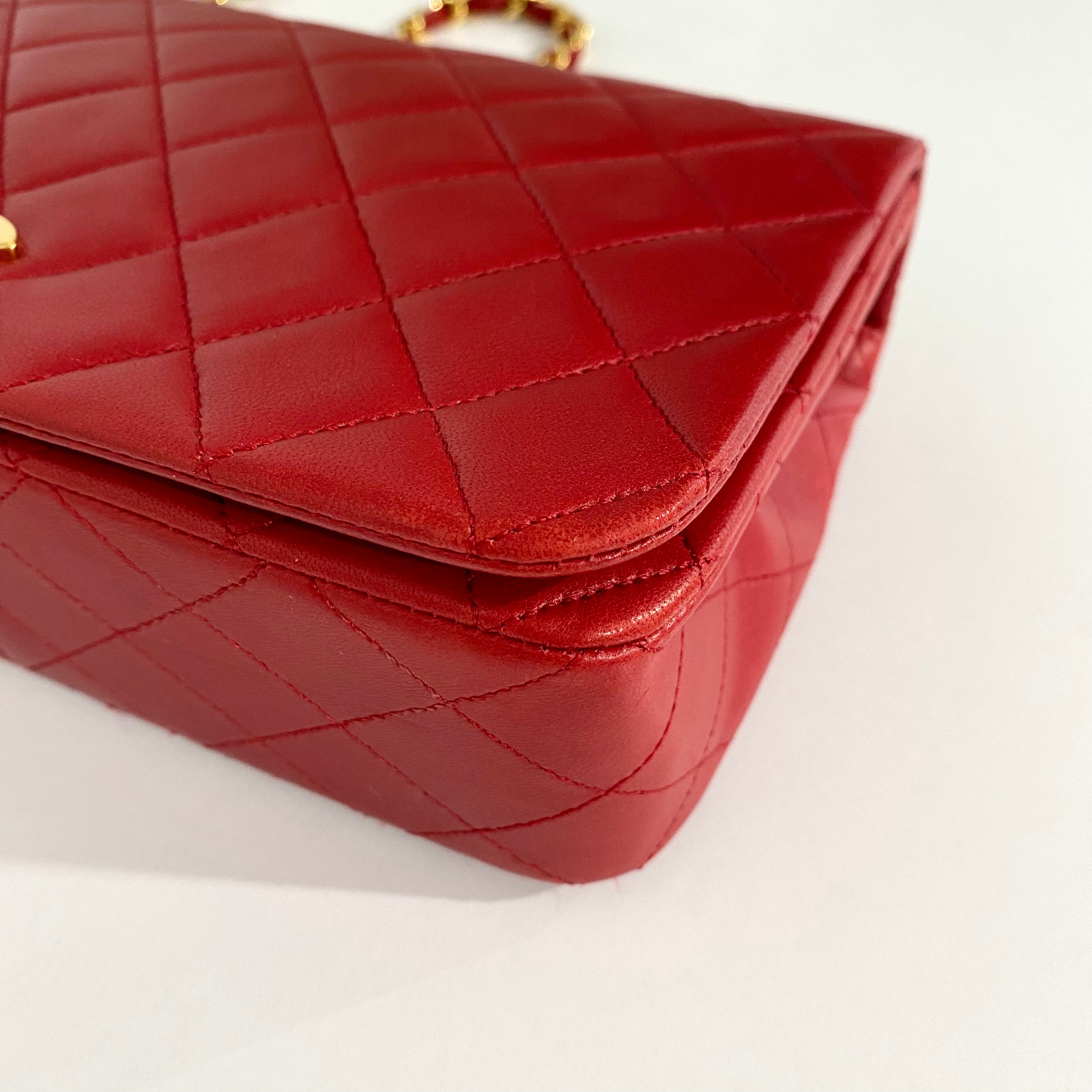 Chanel Vintage Red Single Flap Bag