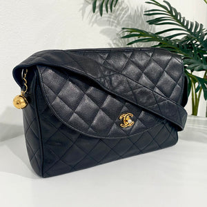 Chanel Black Caviar Leather Cosmetic Case at Jill's Consignment