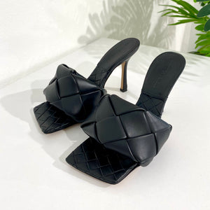 Bottega Veneta Black Lido Heeled Sandals