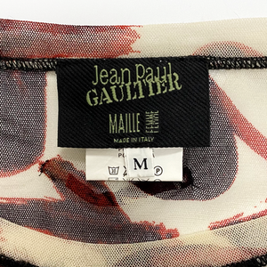 Jean Paul Gaultier Cursive Print Mesh Top