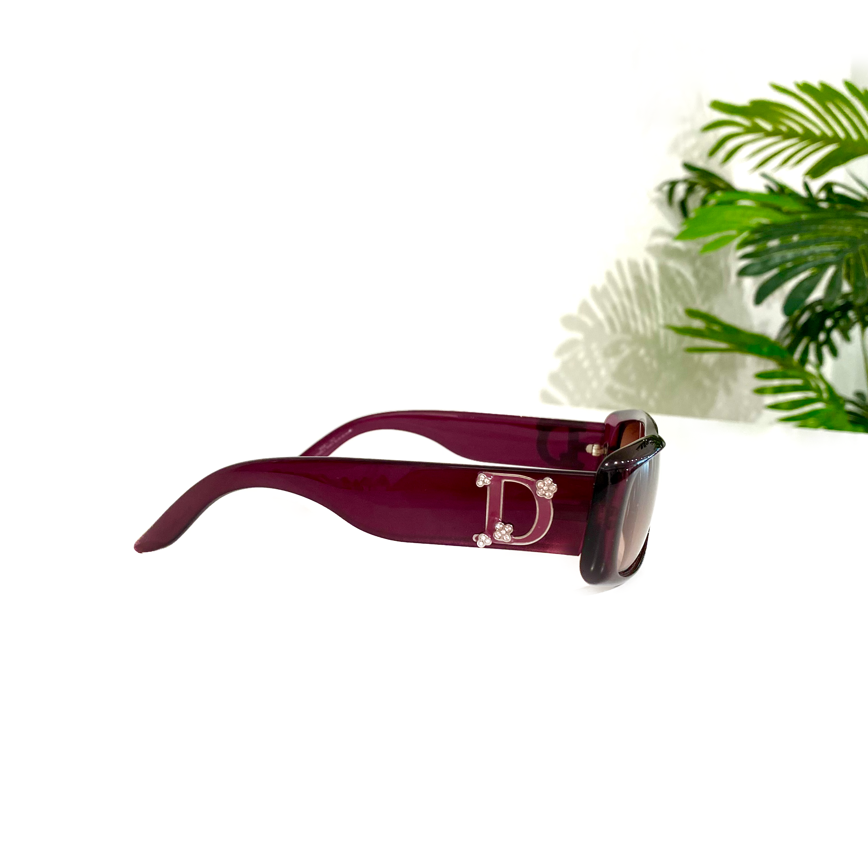 Dior Burgundy Small Frame Sunglasses