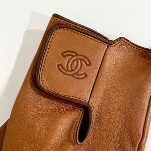 Chanel Brown Leather Gloves