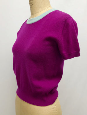 Chanel purple and blue cashmere sweater set