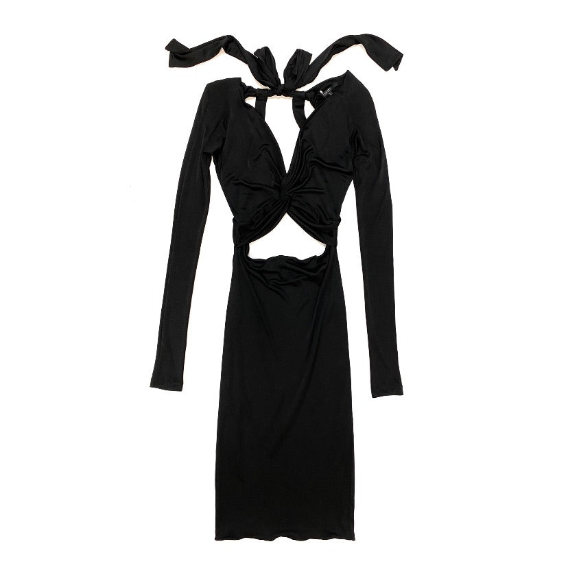 gucci cut out dress Gucci Crystal G Cutout Dress in Black M
