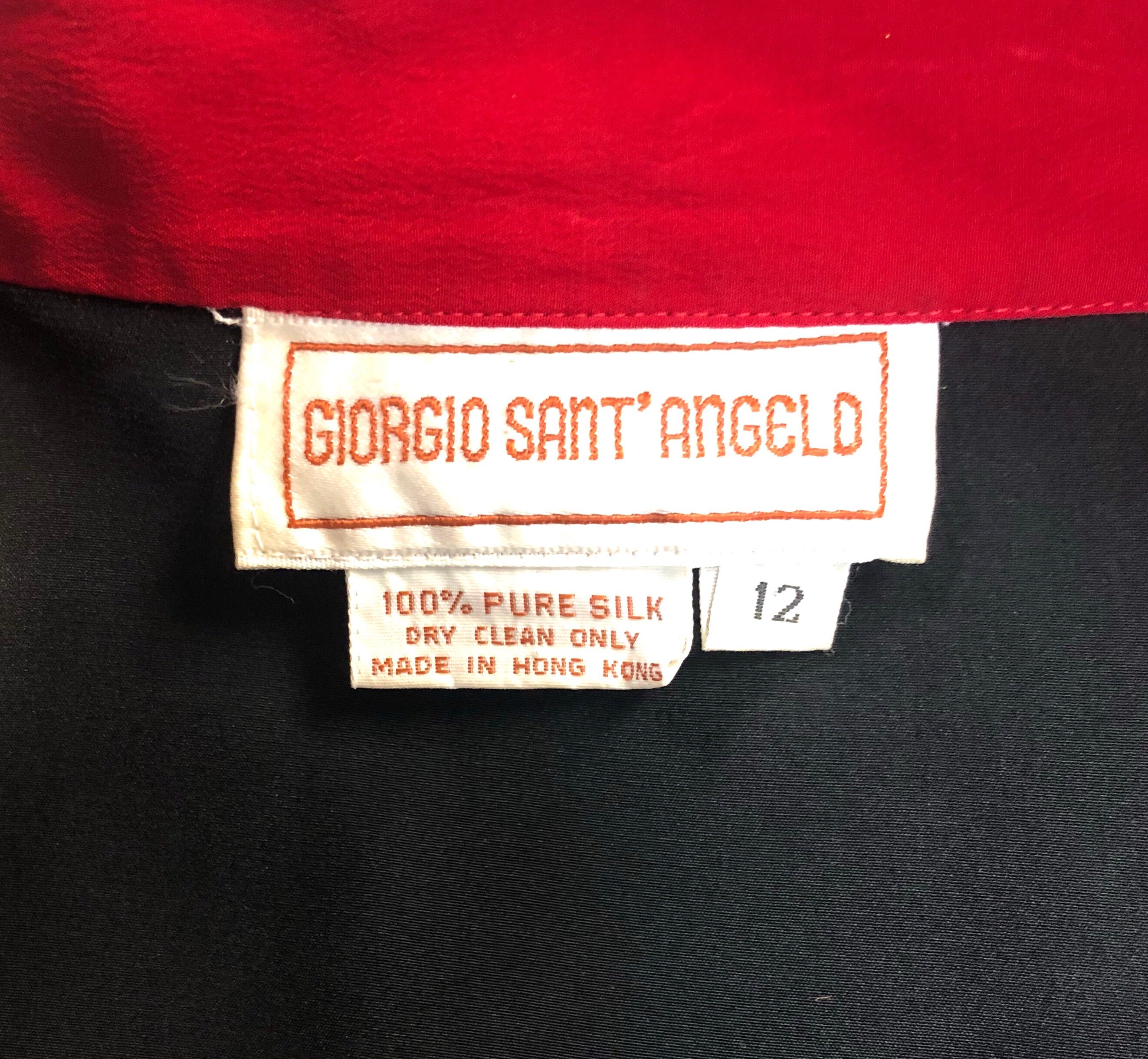 Giorgio Sant’Angelo Abstract Silk Kimono Blouse