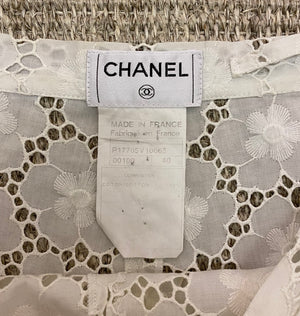 Chanel Vintage White Guipure Lace Pants