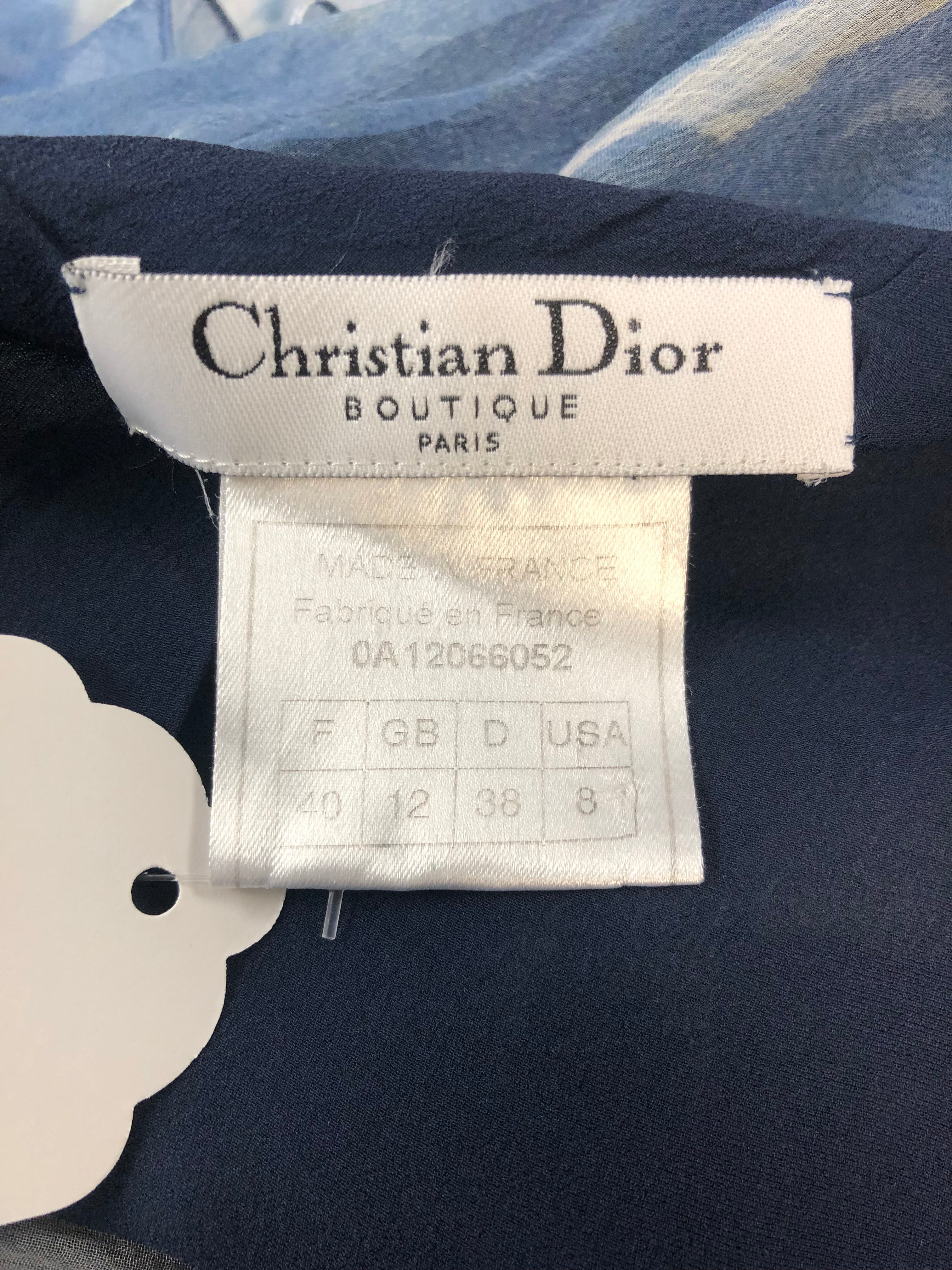 Christian Dior Blue Tie Dye Gown